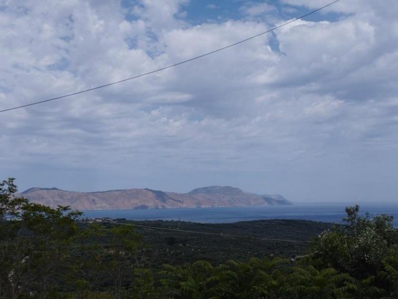 Episkopi bei Rethymno Schöne Aussicht auf das Meer und die Berge in Episkopi- Baugrundstück Grundstück kaufen